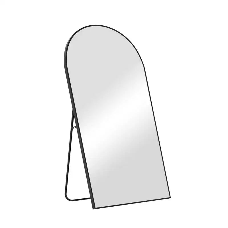 PexFix, miroir mural ou sur pied, pleine longueur, 99 cm L. x 180 cm H, avec cadre en métal arqué, grand miroir de sol noir