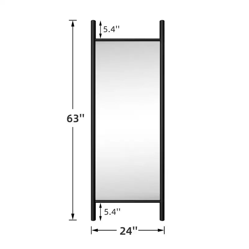 Miroir PexFix de 24 po L x 63 po H de style échelle avec cadre en bois massif brun