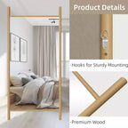 Miroir PexFix de 35 po de largeur x 73 po de hauteur, en bois massif, de style échelle, couleur marron