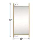 Miroir PexFix de 35 po de largeur x 73 po de hauteur, en bois massif, de style échelle, couleur marron