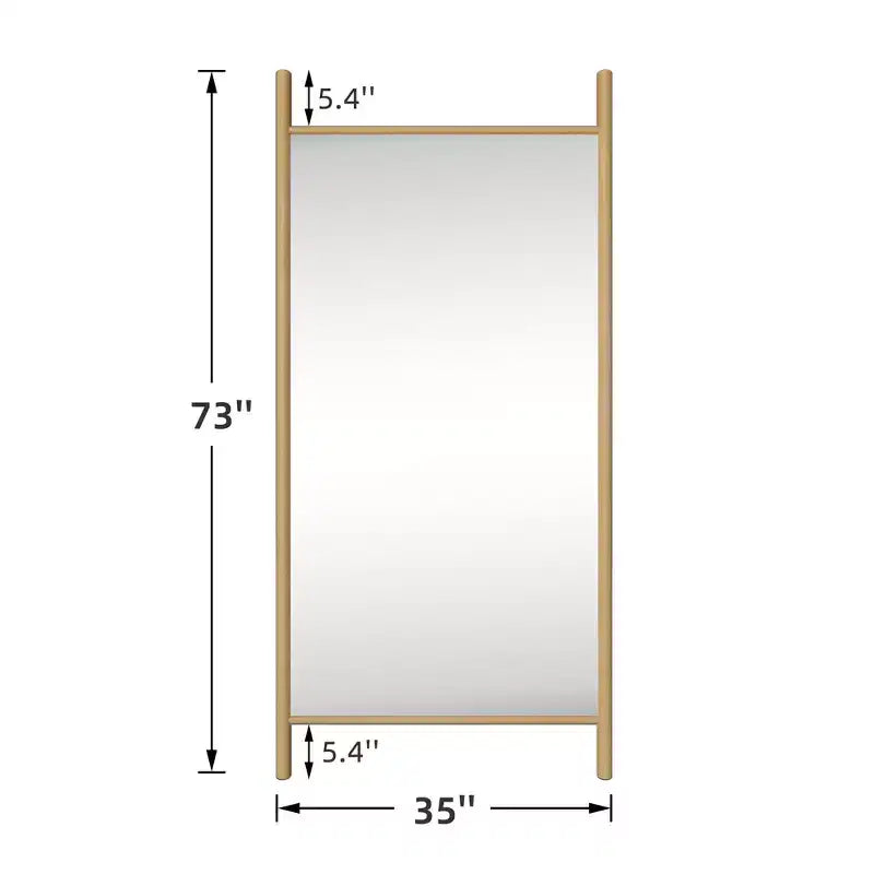 Miroir PexFix de 35 po de largeur x 73 po de hauteur, en bois massif, de style échelle, couleur marron
