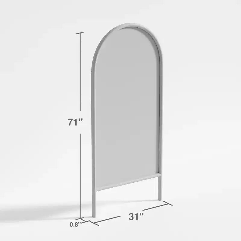 PexFix 31 po (L) x 71 po (H) Miroir en pied arqué, style échelle, avec cadre en bois massif, de couleur marron