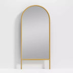 PexFix 31 po (L) x 71 po (H) Miroir en pied arqué, style échelle, avec cadre en bois massif, de couleur marron