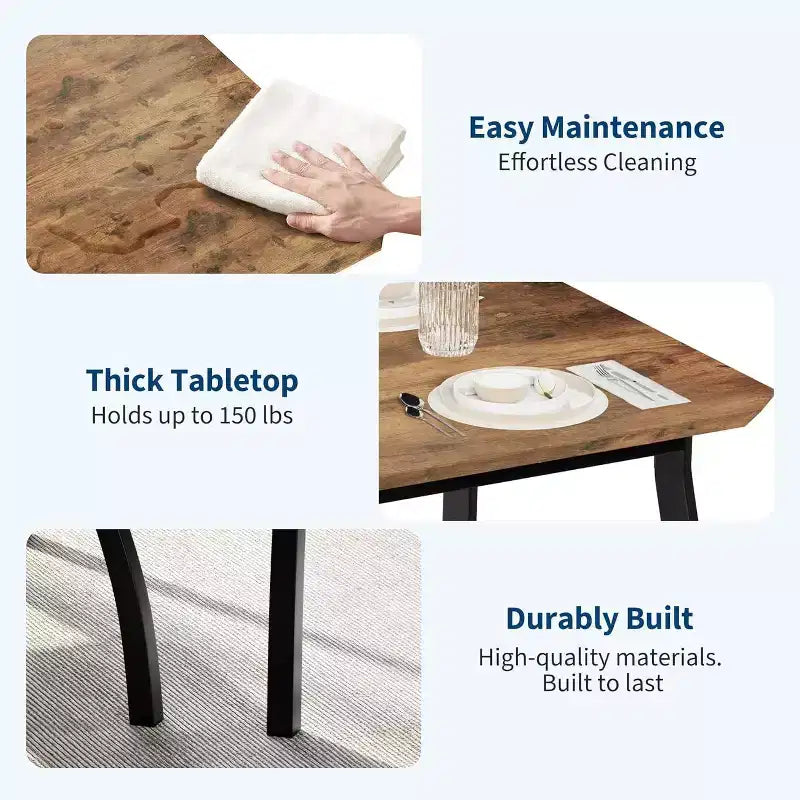 Ensemble de salle à manger moderne 5 pièces pour 4 personnes, chaises avec sièges rembourrés confortables, cadre en métal robuste, design peu encombrant, parfait pour la maison et l'appartement
