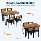 Ensemble de salle à manger moderne 5 pièces pour 4 personnes, chaises avec sièges rembourrés confortables, cadre en métal robuste, design peu encombrant, parfait pour la maison et l'appartement