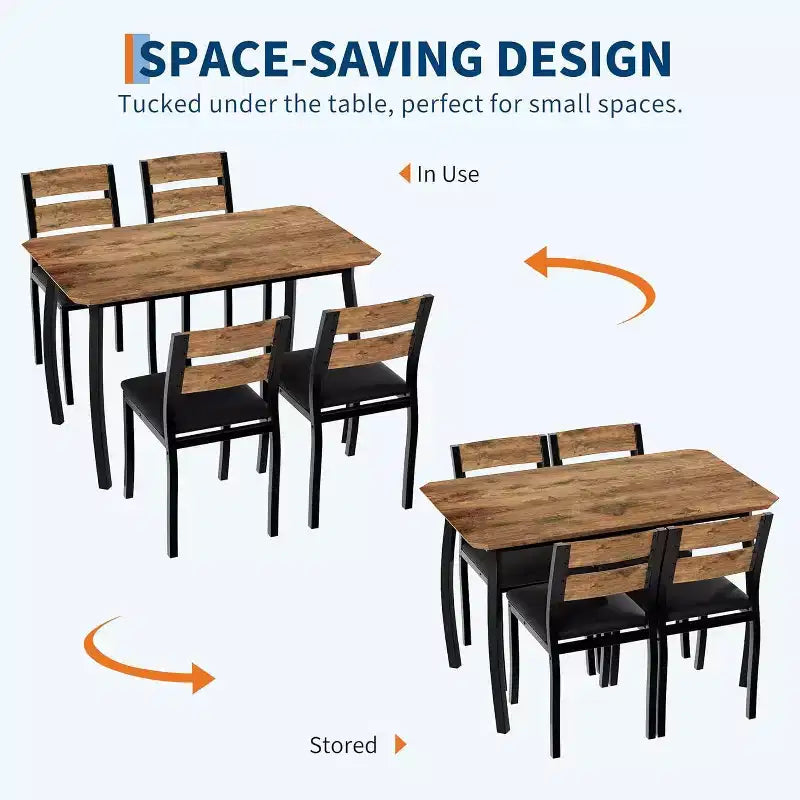 Ensemble de salle à manger moderne 5 pièces pour 4 personnes, chaises avec sièges rembourrés confortables, cadre en métal robuste, design peu encombrant, parfait pour la maison et l'appartement