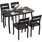 Ensemble de salle à manger moderne 5 pièces pour 4 personnes, chaises avec sièges rembourrés confortables, cadre en métal robuste, design peu encombrant, parfait pour la maison et l'appartement
