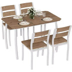 Ensemble de salle à manger moderne 5 pièces pour 4 personnes, chaises avec sièges rembourrés confortables, cadre en métal robuste, design peu encombrant, parfait pour la maison et l'appartement