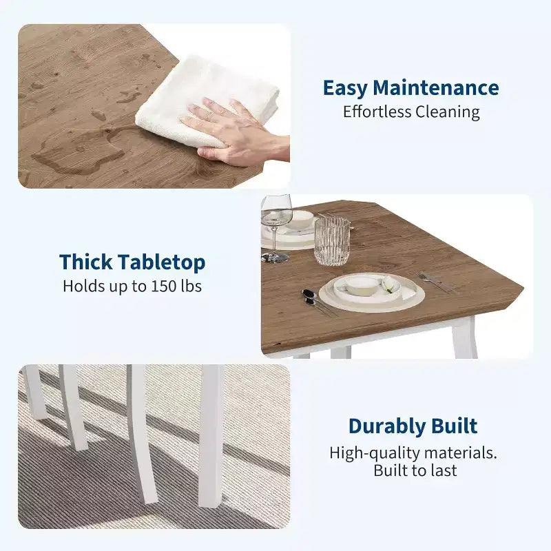 Ensemble de salle à manger moderne 5 pièces pour 4 personnes, chaises avec sièges rembourrés confortables, cadre en métal robuste, design peu encombrant, parfait pour la maison et l'appartement