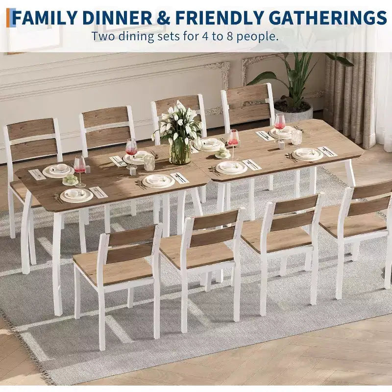 Ensemble de salle à manger moderne 5 pièces pour 4 personnes, chaises avec sièges rembourrés confortables, cadre en métal robuste, design peu encombrant, parfait pour la maison et l'appartement