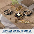 Ensemble de salle à manger moderne 5 pièces pour 4 personnes, chaises avec sièges rembourrés confortables, cadre en métal robuste, design peu encombrant, parfait pour la maison et l'appartement