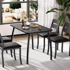Modern 5-Piece Dining Set for 4, Chair Set with Comfy Padded Seats, Sturdy Metal Frame, Space-Saving Design, Perfect for Home & Apartment