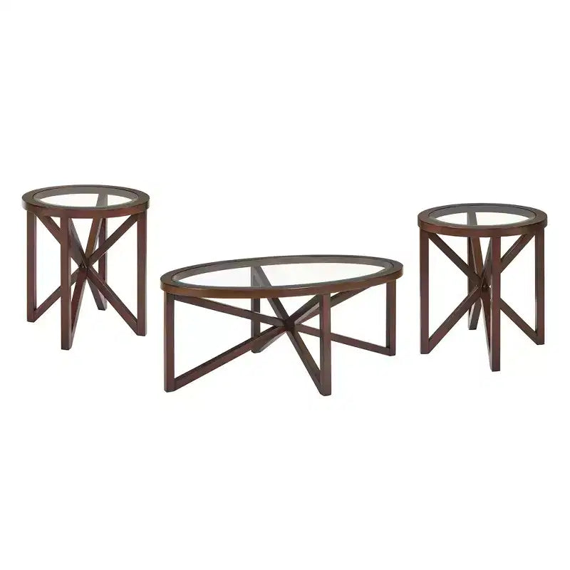 Table basse, table d'appoint, table de cocktail, table centrale, table latérale, table d'appoint en verre, ovale/ronde - ModernLuxe