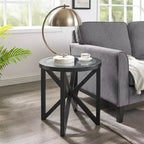 Table basse, table d'appoint, table de cocktail, table centrale, table latérale, table d'appoint en verre, ovale/ronde - ModernLuxe