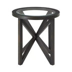 Table basse, table d'appoint, table de cocktail, table centrale, table latérale, table d'appoint en verre, ovale/ronde - ModernLuxe