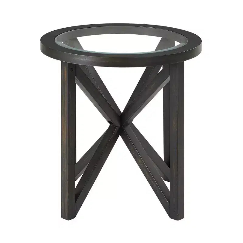 Table basse, table d'appoint, table de cocktail, table centrale, table latérale, table d'appoint en verre, ovale/ronde - ModernLuxe