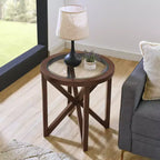 Table basse, table d'appoint, table de cocktail, table centrale, table latérale, table d'appoint en verre, ovale/ronde - ModernLuxe
