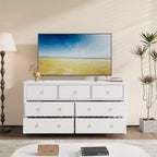 Commode à 3 tiroirs pour chambre à coucher, commode en bois avec poignées dorées, meuble TV console multimédia, commode autoportante pour salon
