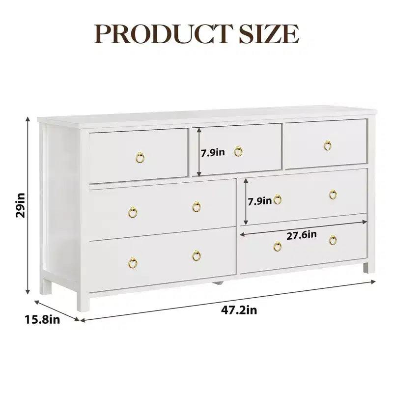 Commode à 3 tiroirs pour chambre à coucher, commode en bois avec poignées dorées, meuble TV console multimédia, commode autoportante pour salon