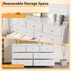 Commode à 3 tiroirs pour chambre à coucher, commode en bois avec poignées dorées, meuble TV console multimédia, commode autoportante pour salon