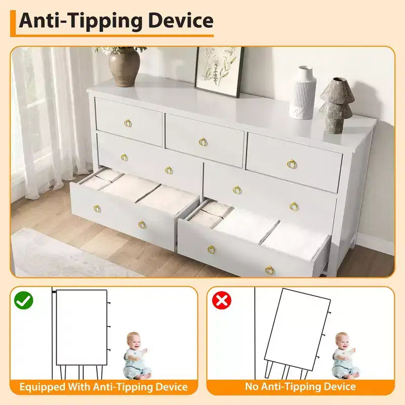 Commode à 3 tiroirs pour chambre à coucher, commode en bois avec poignées dorées, meuble TV console multimédia, commode autoportante pour salon