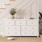 Commode à 3 tiroirs pour chambre à coucher, commode en bois avec poignées dorées, meuble TV console multimédia, commode autoportante pour salon