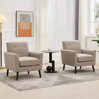Fauteuil d'appoint en tissu Acekool avec pieds en bois, fauteuil de style moderne du milieu du siècle pour salon, chambre à coucher, appartement