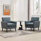 Fauteuil d'appoint en tissu Acekool avec pieds en bois, fauteuil de style moderne du milieu du siècle pour salon, chambre à coucher, appartement