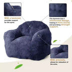 Pouf extra large GustoWave pour chambre et salon, bleu