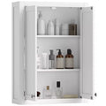 HOMCOM Bathroom Wall Cabinet, Modern Medicine Cabinet Wall Mounted, Over The Toilet Space Saver with 2 Doors and 2 Adjustable Shelves, White