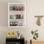 Meuble Haut de Salle de Bain HOMCOM, Armoire à Pharmacie Murale Moderne, Économiseur d'Espace Au-dessus des Toilettes avec 2 Portes et 2 Étagères Réglables, Blanc