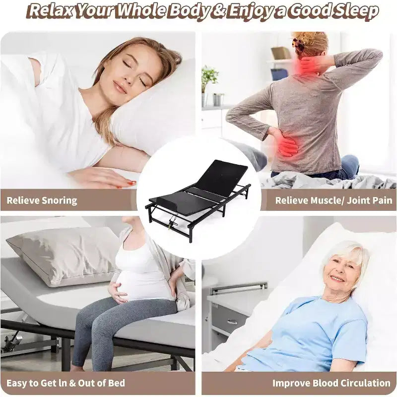 Cadre de lit réglable Sandinrayli avec télécommande, Twin XL