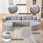 Canapé modulaire sectionnel sans accoudoirs Whisen et canapé à compression avec assise profonde et design incurvé
