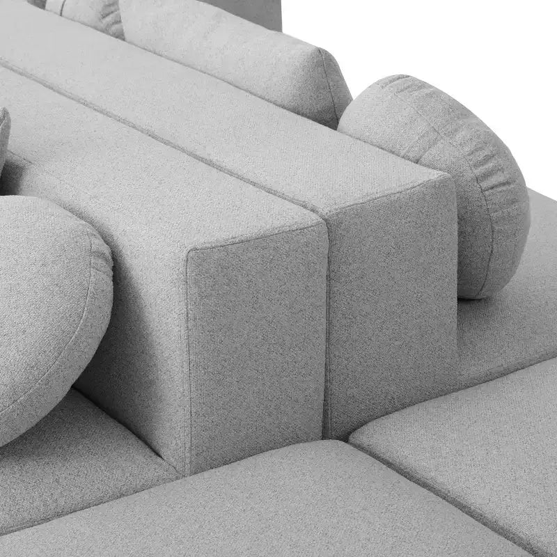 Canapé modulaire sectionnel sans accoudoirs Whisen et canapé à compression avec assise profonde et design incurvé
