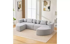 Canapé modulaire sectionnel sans accoudoirs Whisen et canapé à compression avec assise profonde et design incurvé