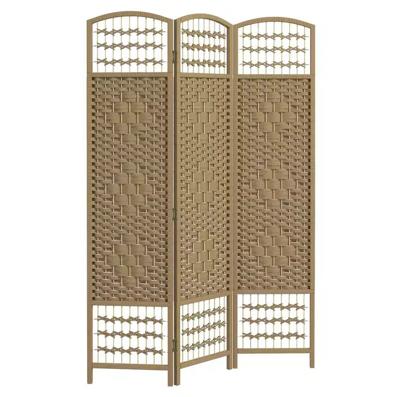 MAYEERTY Paravent 3 panneaux bambou, bois naturel, 120x1,27x170 cm