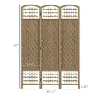 MAYEERTY Paravent 3 panneaux bambou, bois naturel, 120x1,27x170 cm