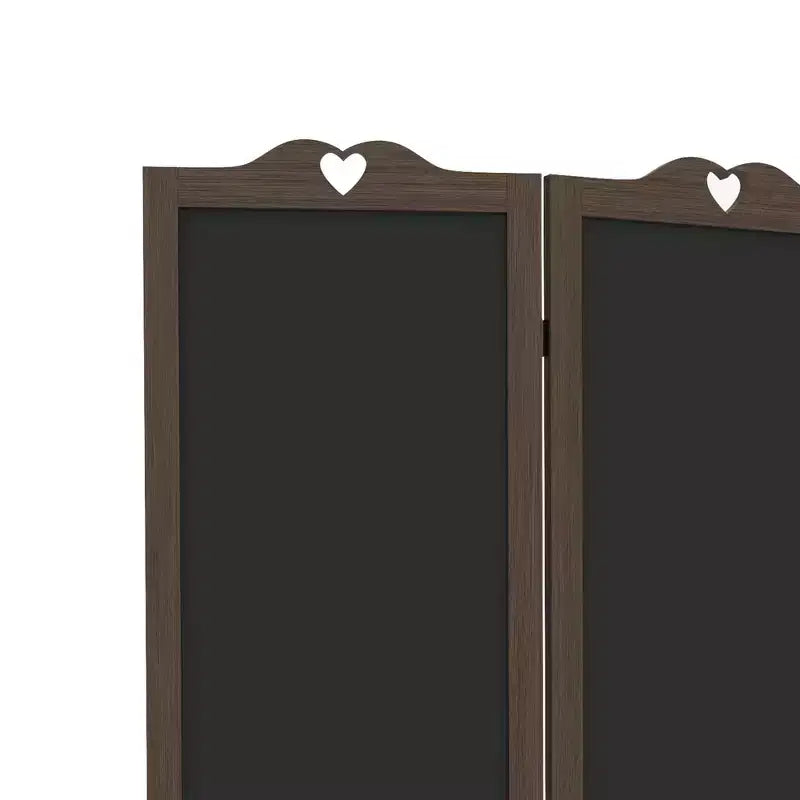Séparateur de pièce pliant MAYEERTY à 4 panneaux avec tableau noir Panneaux d'intimité autoportants pour chambre à coucher bureau Noyer brun