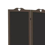 Séparateur de pièce pliant MAYEERTY à 4 panneaux avec tableau noir Panneaux d'intimité autoportants pour chambre à coucher bureau Noyer brun