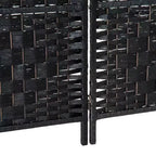 MAYEERTY Paravent 6 Panneaux Tressé en Osier Noir Hauteur 183 cm