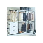 HomeStock Armoire de rangement universel en bois composite blanc de 197,3 cm (H) x 119,9 cm (L) avec bacs de rangement
