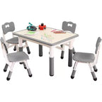 Acekool Ensemble Table et 4 Chaises pour Enfants, Table d'Activités Réglable en Hauteur pour les 2-10 Ans, Bureau d'Art pour Tout-Petits, Salle de Classe Maison