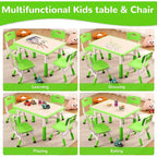 Acekool Ensemble Table et 4 Chaises pour Enfants, Table d'Activités Réglable en Hauteur pour les 2-10 Ans, Bureau d'Art pour Tout-Petits, Salle de Classe Maison