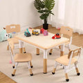 Acekool Ensemble Table et 4 Chaises pour Enfants, Table d'Activités Réglable en Hauteur pour les 2-10 Ans, Bureau d'Art pour Tout-Petits, Salle de Classe Maison