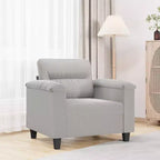 vidaXL Fauteuil gris clair Tissu microfibre, métal, contreplaqué Compact