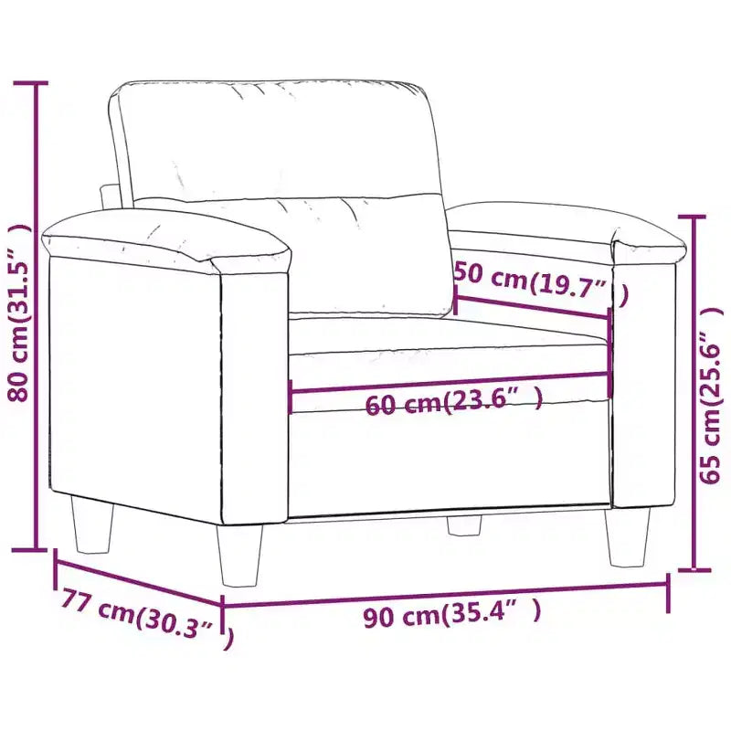 vidaXL Fauteuil gris clair Tissu microfibre, métal, contreplaqué Compact