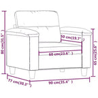 vidaXL Fauteuil gris clair Tissu microfibre, métal, contreplaqué Compact