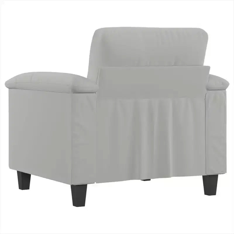 vidaXL Fauteuil gris clair Tissu microfibre, métal, contreplaqué Compact
