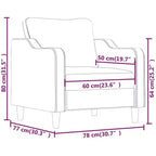 vidaXL Fauteuil de salon moderne en tissu – Rembourrage confortable avec tissu résistant et cadre en métal robuste noir