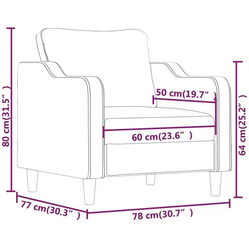 vidaXL Fauteuil de salon moderne en tissu – Rembourrage confortable avec tissu résistant et cadre en métal robuste noir
